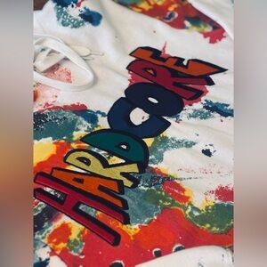 Evolution In Design Hardcore Hoodie. Splatter Tie Dye Graphic Y2K Unisex Sz-L